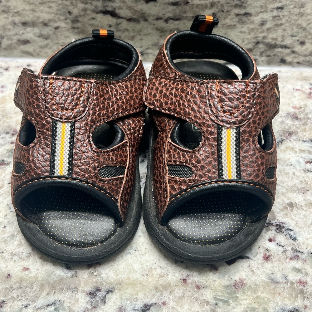 Faded Glory Ricky Toddler Boys Brown Sandals Shoes Size 5